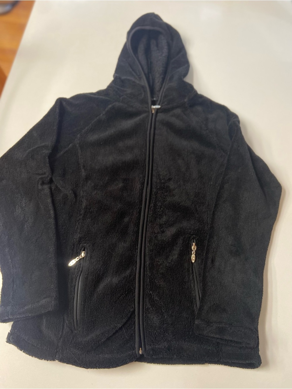New York Laundry Black Plush Fleece Zip-Up Hoodie juniors/young adult size M